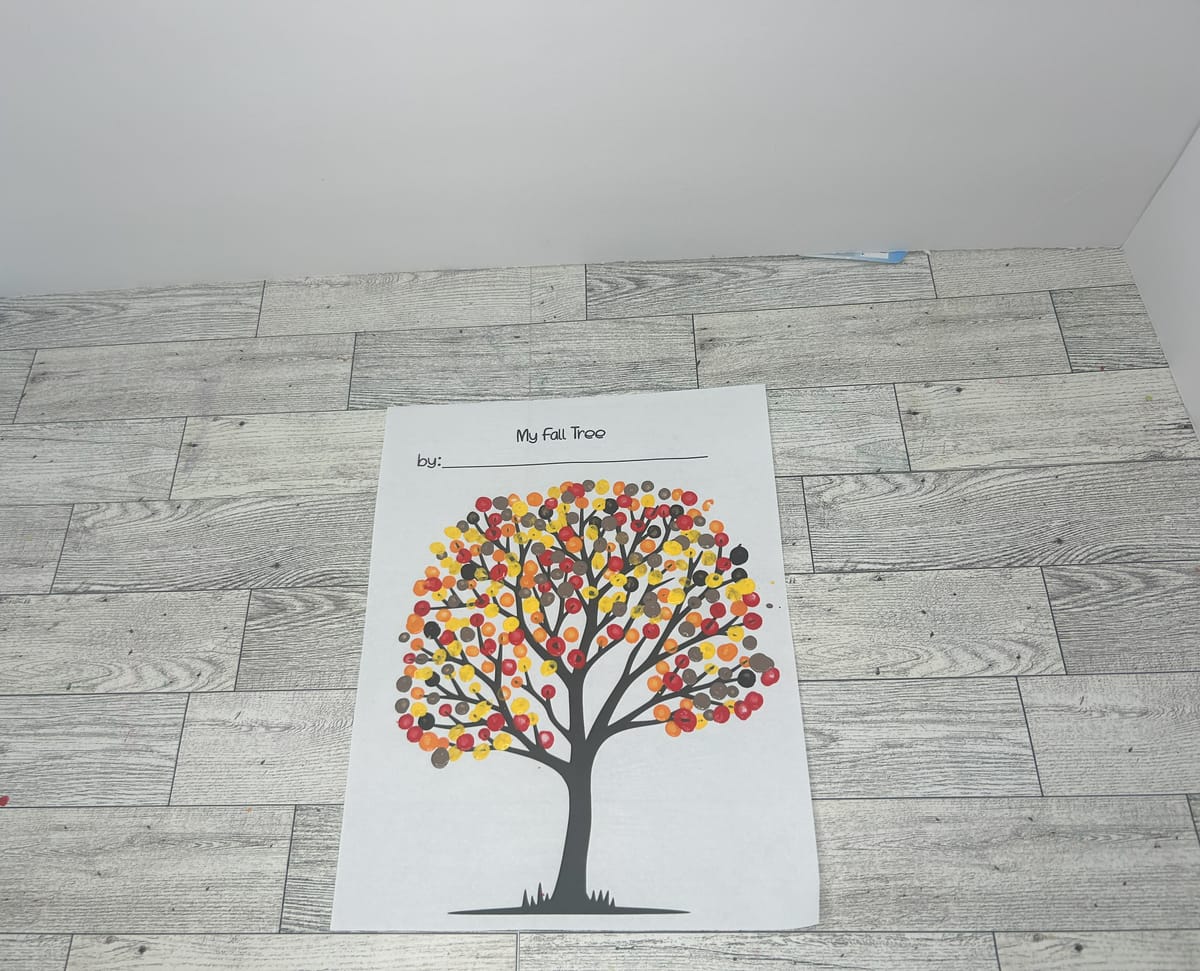 My Fall Tree Q-Tip Painting