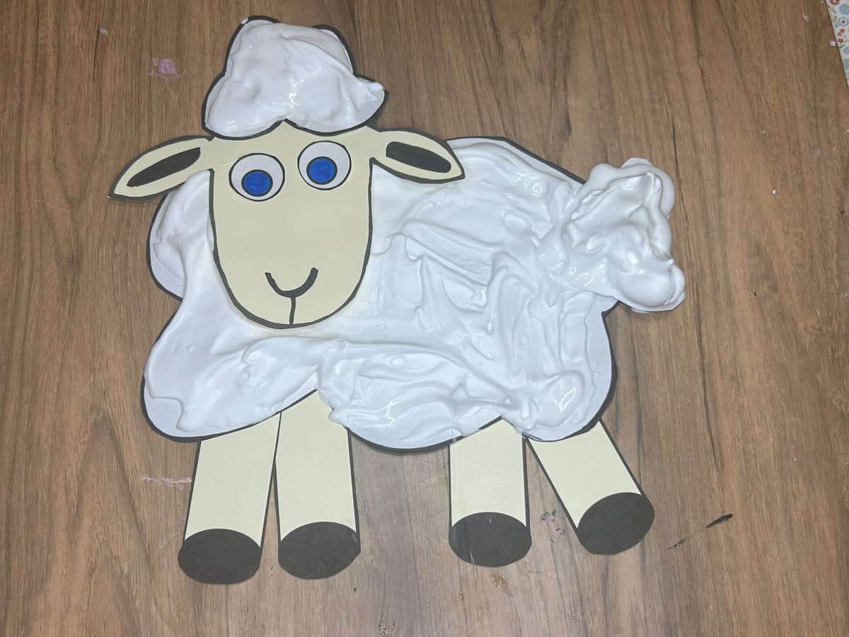 Farm Animal DIY Sheep with Puffy Paint