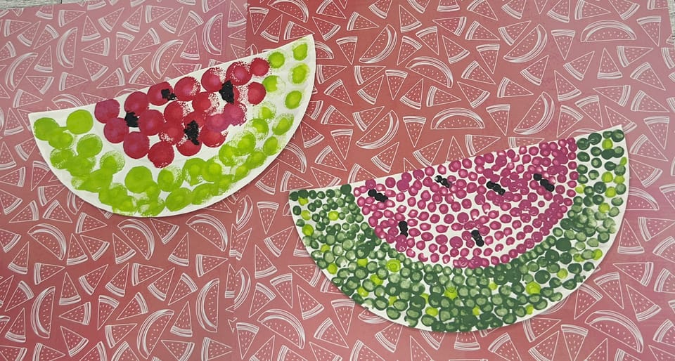 Watermelon Pointillism Art