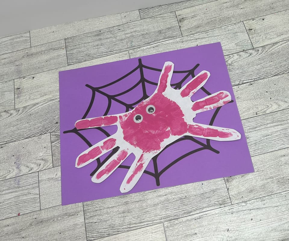 Spider Web Handprint Craft