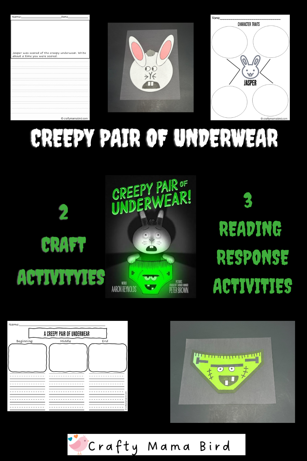 Creepy Underwear-  Jasper Rabbit Craft and Reading Response Activities